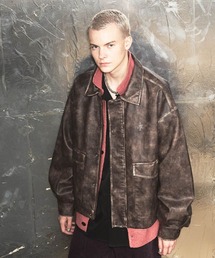 ajouter flow | 【ajouter flow】af metal logo  wash synthetic leather jacket(ブルゾン)