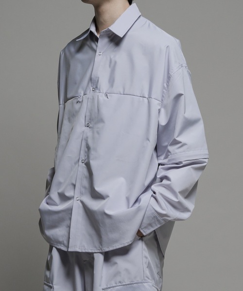 CASPER JOHN(キャスパージョン)の「Bubble tech detachable shirts/バブルテックデタッチャブルシャツ(シャツ/ブラウス・メンズ・ライトグレー/ブラック系/ブラック・LARGE/MEDIUM/SMALL/X-SMALL)」の3枚目の写真