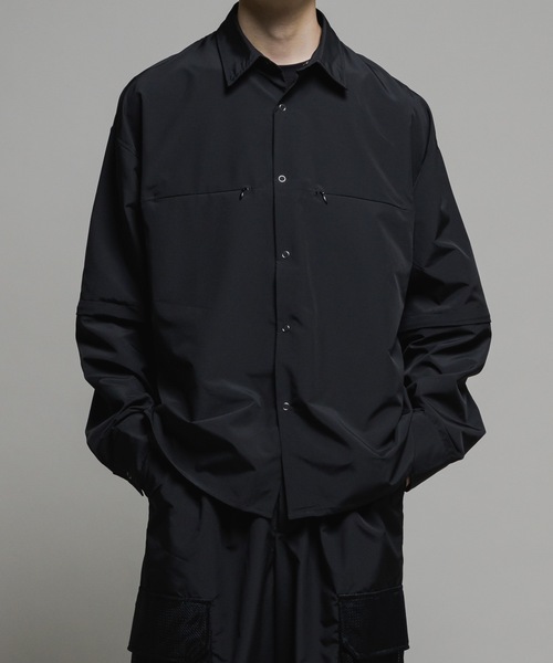 CASPER JOHN(キャスパージョン)の「Bubble tech detachable shirts/バブルテックデタッチャブルシャツ(シャツ/ブラウス・メンズ・ライトグレー/ブラック系/ブラック・LARGE/MEDIUM/SMALL/X-SMALL)」の5枚目の写真