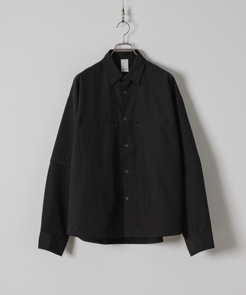 CASPER JOHN(キャスパージョン)の「Bubble tech detachable shirts/バブルテックデタッチャブルシャツ(シャツ/ブラウス・メンズ・ライトグレー/ブラック系/ブラック・LARGE/MEDIUM/SMALL/X-SMALL)」の4枚目の写真