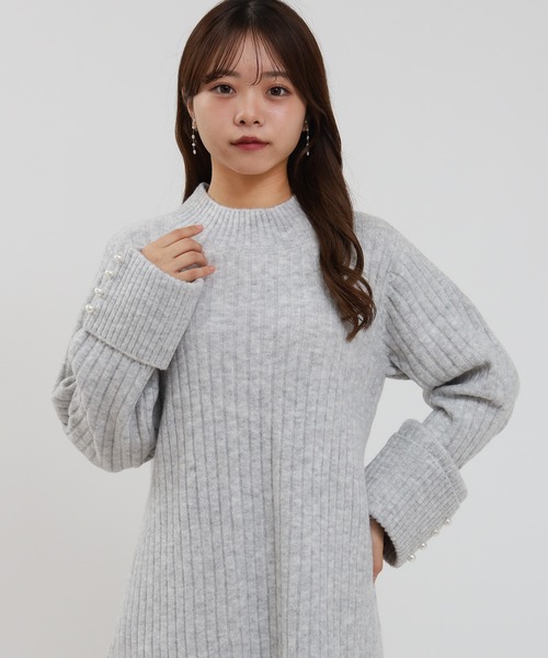 ASTORIA ODIER（アストリアオディール）の「ミルドライクワイドリブニットワンピース（ワンピース・レディース・モカ/ホワイト/ライトグレー・MEDIUM）」の16枚目の写真