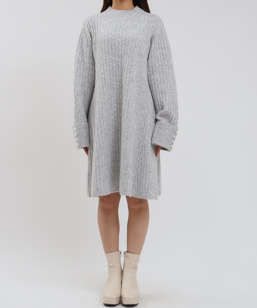 ASTORIA ODIER（アストリアオディール）の「ミルドライクワイドリブニットワンピース（ワンピース・レディース・モカ/ホワイト/ライトグレー・MEDIUM）」の19枚目の写真