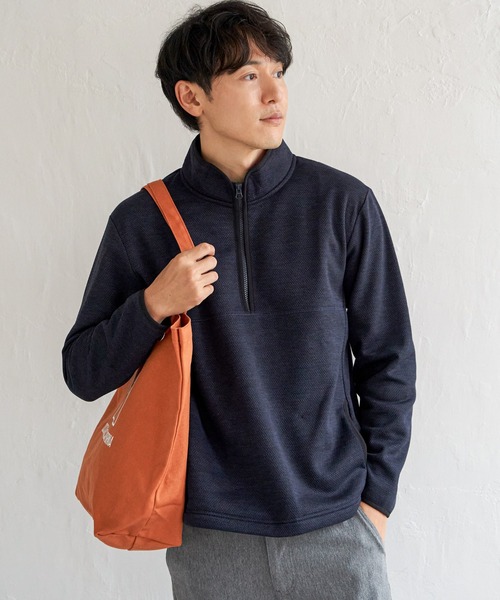 ikka(イッカ)の「ウールライクニットハーフジッププルオーバー(スウェット・メンズ・チャコールグレー/グレー/オリーブ/ネイビー・M/XL/L/S)」の5枚目の写真