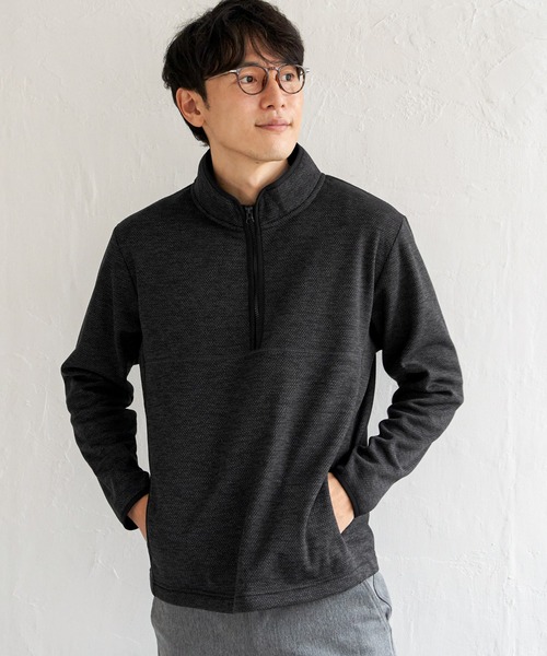 ikka(イッカ)の「ウールライクニットハーフジッププルオーバー(スウェット・メンズ・チャコールグレー/グレー/オリーブ/ネイビー・M/XL/L/S)」の6枚目の写真