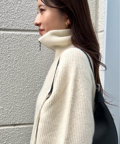 【セール】【カタログ掲載】カシミヤブレンドダブルジップニットブルゾン≪手洗い可能≫（ニット/セーター）｜MAYSON GREY（メイソングレイ）