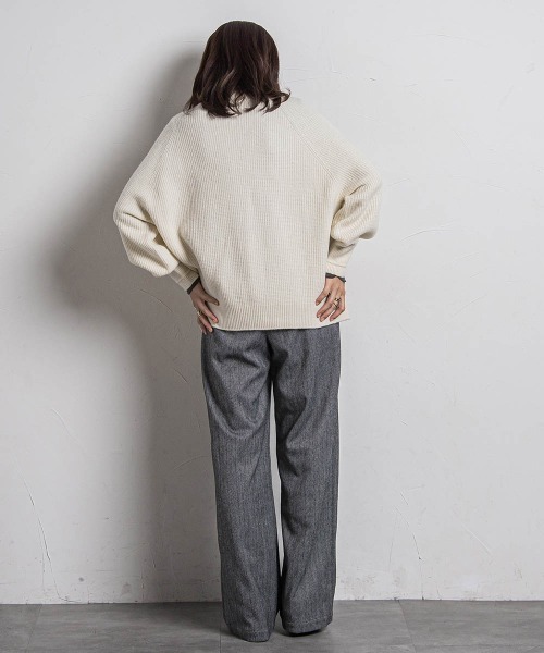 【セール】【カタログ掲載】カシミヤブレンドダブルジップニットブルゾン≪手洗い可能≫（ニット/セーター）｜MAYSON GREY（メイソングレイ）