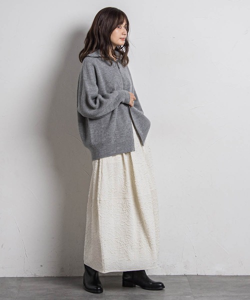 【セール】【カタログ掲載】カシミヤブレンドダブルジップニットブルゾン≪手洗い可能≫（ニット/セーター）｜MAYSON GREY（メイソングレイ）