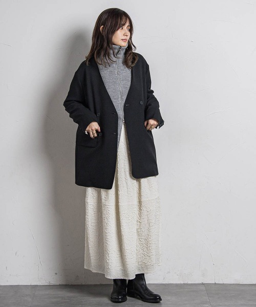 【セール】【カタログ掲載】カシミヤブレンドダブルジップニットブルゾン≪手洗い可能≫（ニット/セーター）｜MAYSON GREY（メイソングレイ）