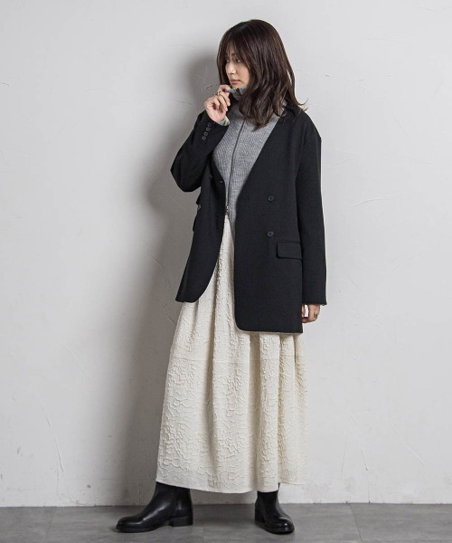 【セール】【カタログ掲載】カシミヤブレンドダブルジップニットブルゾン≪手洗い可能≫（ニット/セーター）｜MAYSON GREY（メイソングレイ）