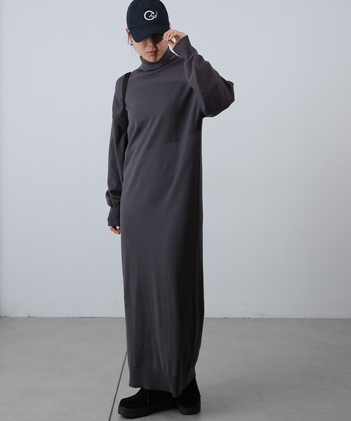 COLONY 2139（コロニートゥーワンスリーナイン）の「タートルニットワンピース（ワンピース・レディース・チャコールグレー/ブラック/ブラウン・FREE）」の3枚目の写真