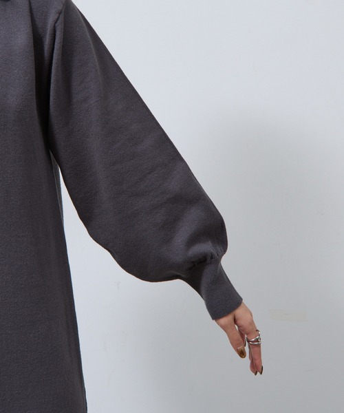 COLONY 2139（コロニートゥーワンスリーナイン）の「タートルニットワンピース（ワンピース・レディース・チャコールグレー/ブラック/ブラウン・FREE）」の10枚目の写真