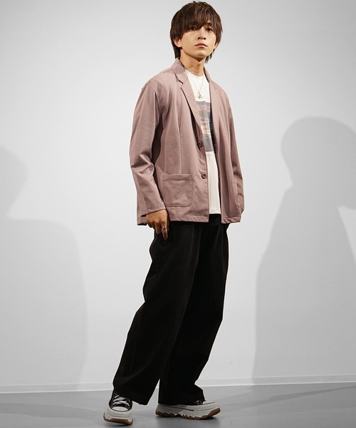 MinoriTY（マイノリティ）の「【MinoriTY】T/PUテーラードジャケット メンズ 春服（テーラードジャケット・メンズ・チェック/ラベンダー/ストライプ/ブラック/グレー・M/S/L）」の13枚目の写真