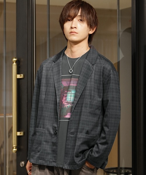 MinoriTY（マイノリティ）の「【MinoriTY】T/PUテーラードジャケット メンズ 春服（テーラードジャケット・メンズ・チェック/ラベンダー/ストライプ/ブラック/グレー・M/S/L）」の14枚目の写真