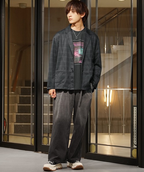 MinoriTY（マイノリティ）の「【MinoriTY】T/PUテーラードジャケット メンズ 春服（テーラードジャケット・メンズ・チェック/ラベンダー/ストライプ/ブラック/グレー・M/S/L）」の15枚目の写真