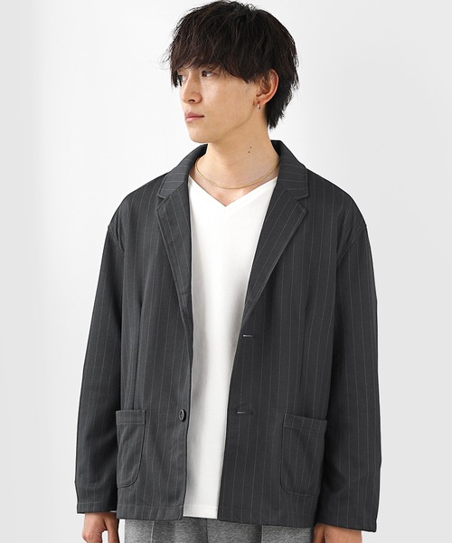 MinoriTY（マイノリティ）の「【MinoriTY】T/PUテーラードジャケット メンズ 春服（テーラードジャケット・メンズ・チェック/ラベンダー/ストライプ/ブラック/グレー・M/S/L）」の22枚目の写真