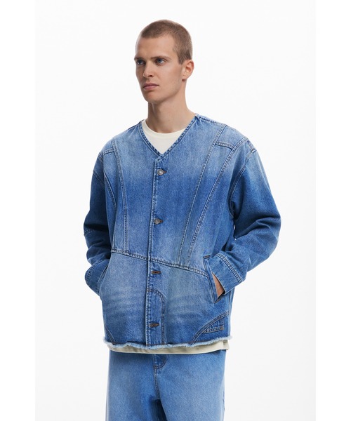 Desigual（デシグアル）の「パッチワークデニムジャケット（デニムジャケット・メンズ・ブルー・XL/L/M/S）」の4枚目の写真