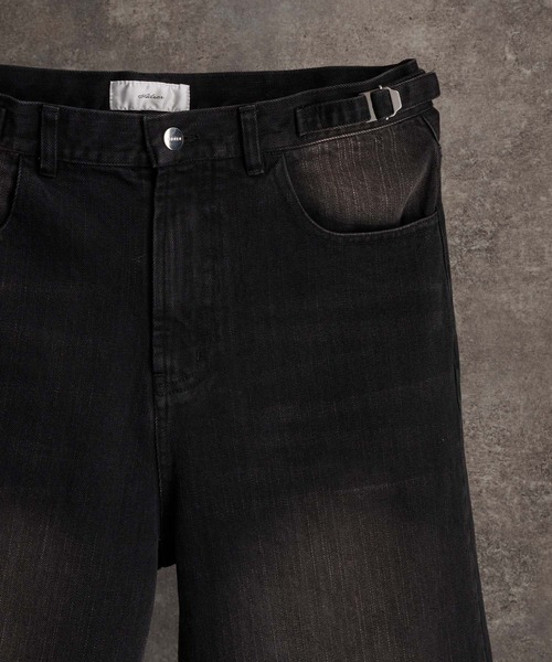 セール】vintage side belt flare denim slacks / ヴィンテージサイド