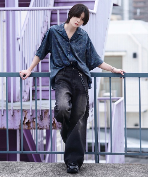 セール】vintage side belt flare denim slacks / ヴィンテージサイド