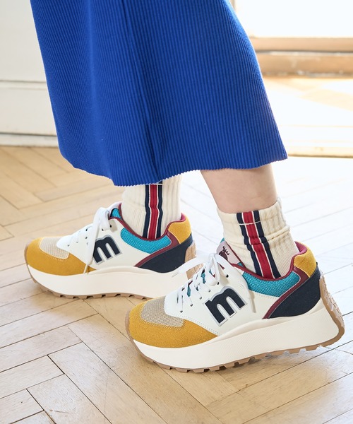 moz（モズ）の「moz(モズ) レースアップ厚底 カラフルスニーカー（スニーカー・レディース・グレー/ネイビー/マスタード・22.5cm/23.0cm/23.5cm/24.0cm/24.5cm）」の19枚目の写真
