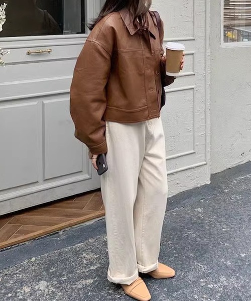 S*A様 D&G ベージュ レザージャケット 44 FLISCO別注 JELADO ジェラード 44Leather Jacket 44レザージャケット