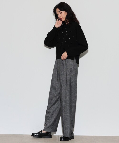 GALLEST(ギャレスト)の「◆イージーストレートワイドパンツ【裏地付き/チェック柄】(その他パンツ・レディース・ライトグレー系1/チャコールグレー・34/36/38/40)」の19枚目の写真