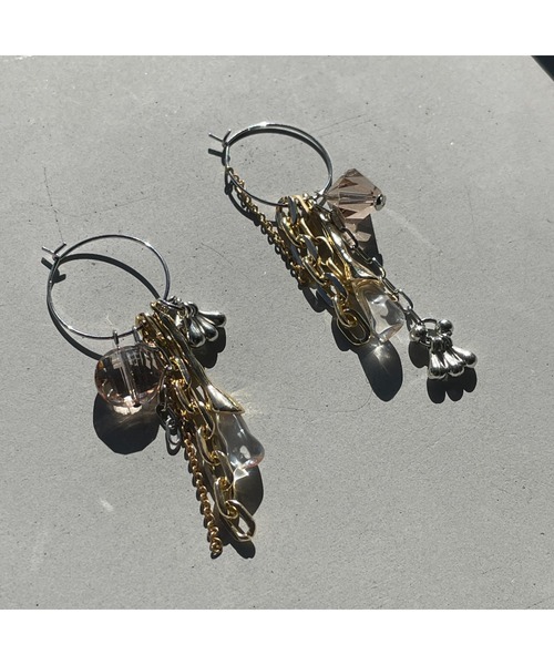 tone(トーン)の「【musk】チェーンミックスのフープピアス(MA)(ピアス(両耳用)・レディース・ゴールド・FREE)」の9枚目の写真