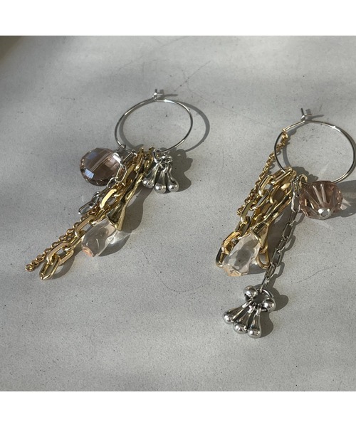 tone(トーン)の「【musk】チェーンミックスのフープピアス(MA)(ピアス(両耳用)・レディース・ゴールド・FREE)」の10枚目の写真