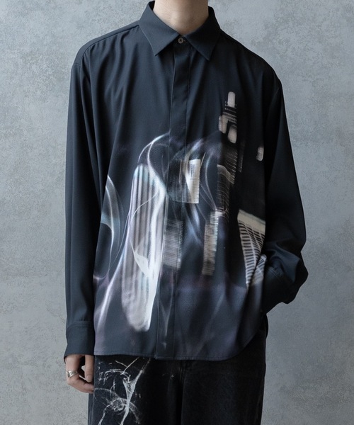 PHILTHEORY（フィルセオリー）の「Graphic shirts/グラフィックシャツ（シャツ/ブラウス・メンズ・ブルー/グレー/ブラック・3/2/1）」の4枚目の写真