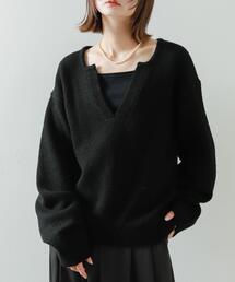 キーネックコクーンスリーブセーター