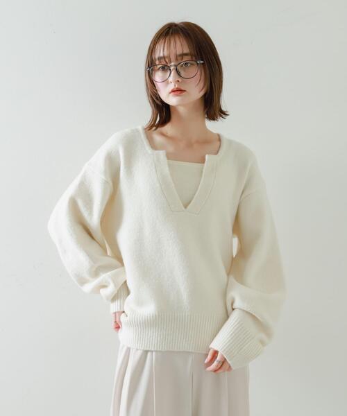 セール】キーネックコクーンスリーブセーター（ニット/セーター