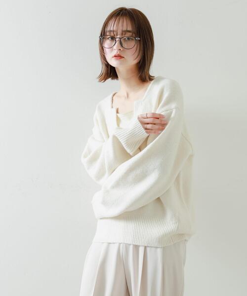 SENSE OF PLACE by URBAN RESEARCH（センスオブプレイスバイアーバンリサーチ）の「キーネックコクーンスリーブセーター（ニット/セーター・レディース・ブラック/ライトブルー/オフホワイト/グレー・ONE）」の6枚目の写真