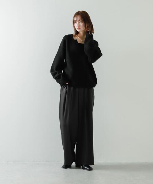 SENSE OF PLACE by URBAN RESEARCH（センスオブプレイスバイアーバンリサーチ）の「キーネックコクーンスリーブセーター（ニット/セーター・レディース・ブラック/ライトブルー/オフホワイト/グレー・ONE）」の15枚目の写真