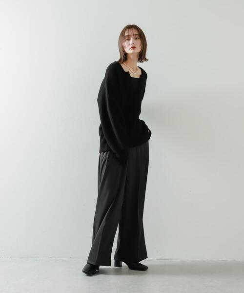 SENSE OF PLACE by URBAN RESEARCH（センスオブプレイスバイアーバンリサーチ）の「キーネックコクーンスリーブセーター（ニット/セーター・レディース・ブラック/ライトブルー/オフホワイト/グレー・ONE）」の16枚目の写真