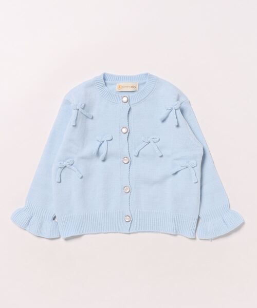 aimoha(アイモハ)の「【aimoha-KIDS-】キャンディースリーブリボンカーディガン(カーディガン/ボレロ・キッズ・ピンク/ブルー/オフホワイト・120/110/100/90/140/130)」の6枚目の写真