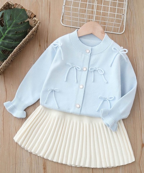 aimoha(アイモハ)の「【aimoha-KIDS-】キャンディースリーブリボンカーディガン(カーディガン/ボレロ・キッズ・ピンク/ブルー/オフホワイト・120/110/100/90/140/130)」の22枚目の写真