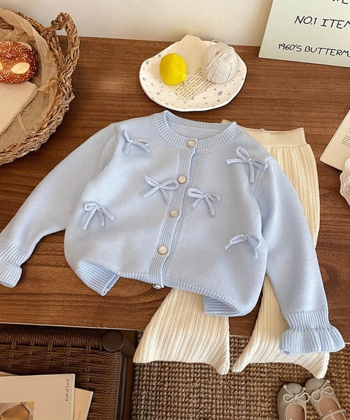 aimoha(アイモハ)の「【aimoha-KIDS-】キャンディースリーブリボンカーディガン(カーディガン/ボレロ・キッズ・ピンク/ブルー/オフホワイト・120/110/100/90/140/130)」の21枚目の写真