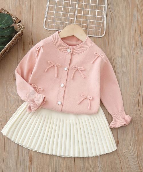 aimoha(アイモハ)の「【aimoha-KIDS-】キャンディースリーブリボンカーディガン(カーディガン/ボレロ・キッズ・ピンク/ブルー/オフホワイト・120/110/100/90/140/130)」の19枚目の写真