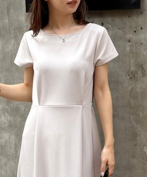 華奢見え!タックフレアロングワンピース