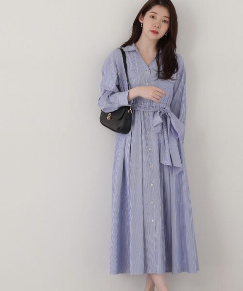 PROPORTION BODY DRESSING(プロポーションボディドレッシング)の「ドロップショルダーシャツワンピース / 1215140202(ワンピース・レディース・パープル/ホワイト/ブルー・SMALL/MEDIUM)」の4枚目の写真