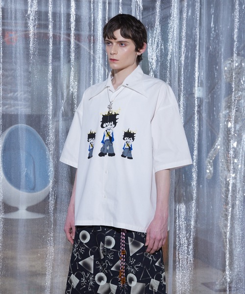 a2o（エーツーオー）の「【a2o】ラバープリントビッグ半袖シャツ（シャツ/ブラウス・メンズ・ホワイト/ブルー・M/L）」の3枚目の写真