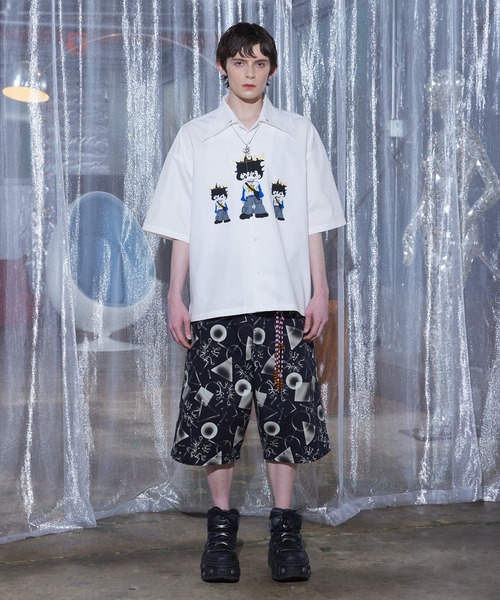 a2o（エーツーオー）の「【a2o】ラバープリントビッグ半袖シャツ（シャツ/ブラウス・メンズ・ホワイト/ブルー・M/L）」の6枚目の写真