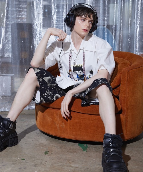 a2o（エーツーオー）の「【a2o】ラバープリントビッグ半袖シャツ（シャツ/ブラウス・メンズ・ホワイト/ブルー・M/L）」の10枚目の写真