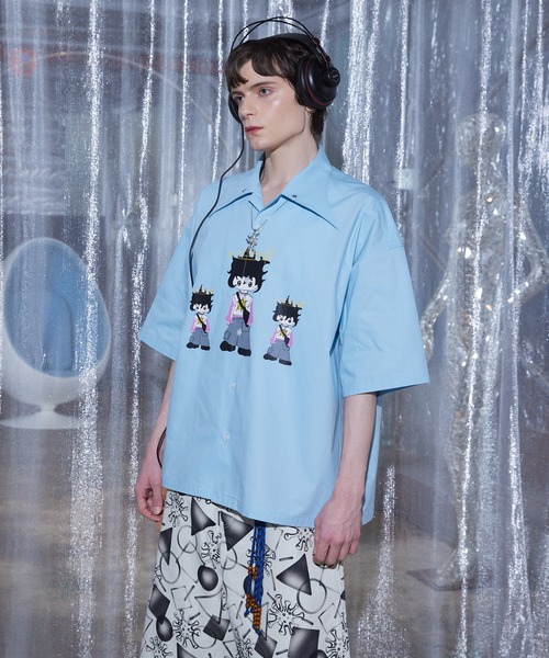 a2o（エーツーオー）の「【a2o】ラバープリントビッグ半袖シャツ（シャツ/ブラウス・メンズ・ホワイト/ブルー・M/L）」の13枚目の写真