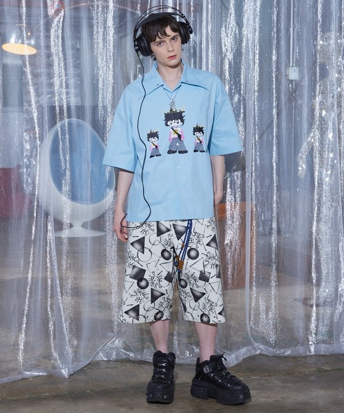 a2o（エーツーオー）の「【a2o】ラバープリントビッグ半袖シャツ（シャツ/ブラウス・メンズ・ホワイト/ブルー・M/L）」の18枚目の写真