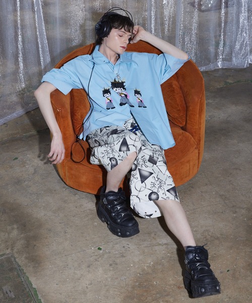 a2o（エーツーオー）の「【a2o】ラバープリントビッグ半袖シャツ（シャツ/ブラウス・メンズ・ホワイト/ブルー・M/L）」の20枚目の写真