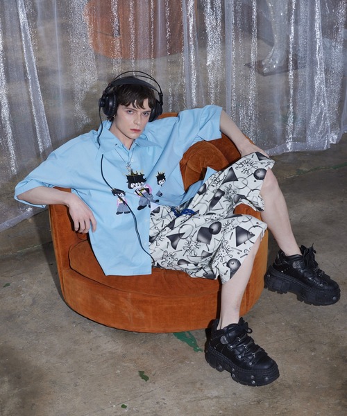 a2o（エーツーオー）の「【a2o】ラバープリントビッグ半袖シャツ（シャツ/ブラウス・メンズ・ホワイト/ブルー・M/L）」の21枚目の写真