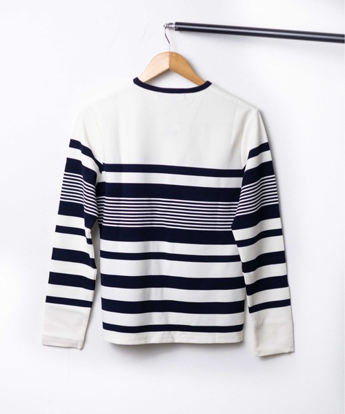 ARCHIVER（アーカイバ）の「【W】【it】【Growth by Grail】マルチボーダーVネックL/Sカットソー（Tシャツ/カットソー・メンズ・ホワイト×ネイビー/ホワイト×ブラック・LARGE/MEDIUM/X-LARGE）」の4枚目の写真