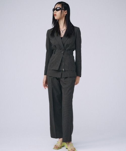 JOSE MOON(ジョゼムーン)の「INTERPOSE STRAIGHT PANTS/インターポーズストレートパンツ(スラックス・レディース・グレー/チャコールグレー・36/38)」の5枚目の写真