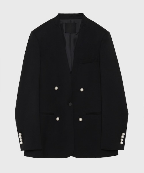 BLACK FORMAL ノーカラージャケット（ノーカラージャケット