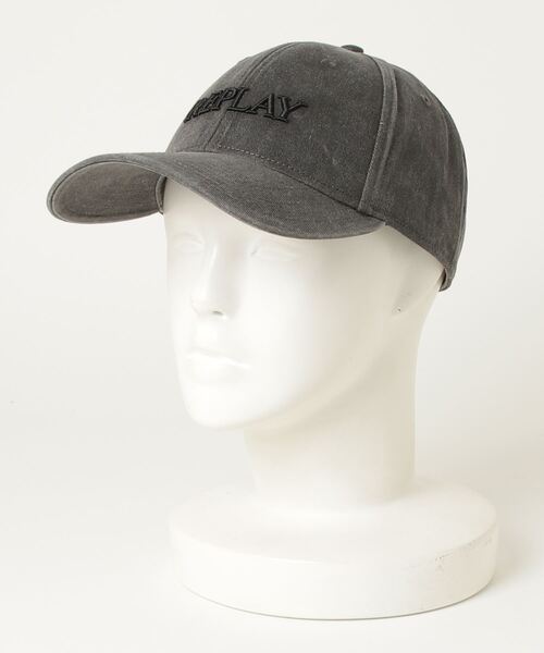REPLAY(リプレイ)の「ユニセックス ロゴ刺しゅうウオッシュコットンツイルCAP(キャップ・メンズ・ブラック/レッド・FREE)」の2枚目の写真